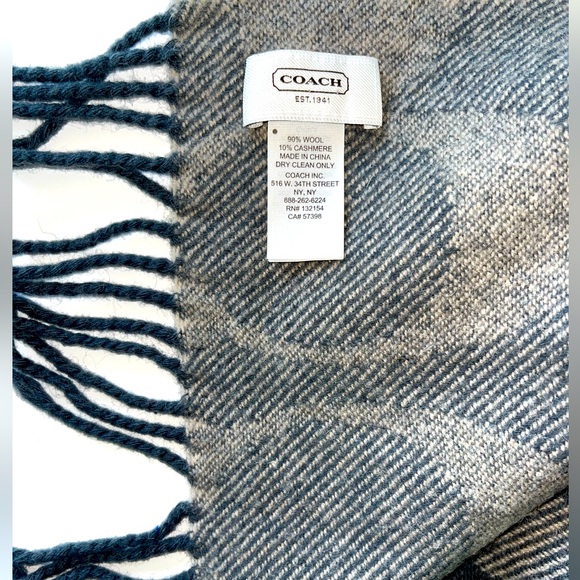 COACH Wool and Cashmere Blend Scarf - Picture 2 of 3